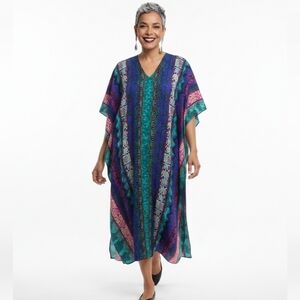 Ruth Norman Vintage Neiman Marcus Colorful Patterned Kaftan Caftan (29)